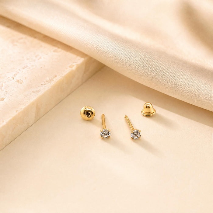 Earrings with Cubic Zirconia in 18K Gold