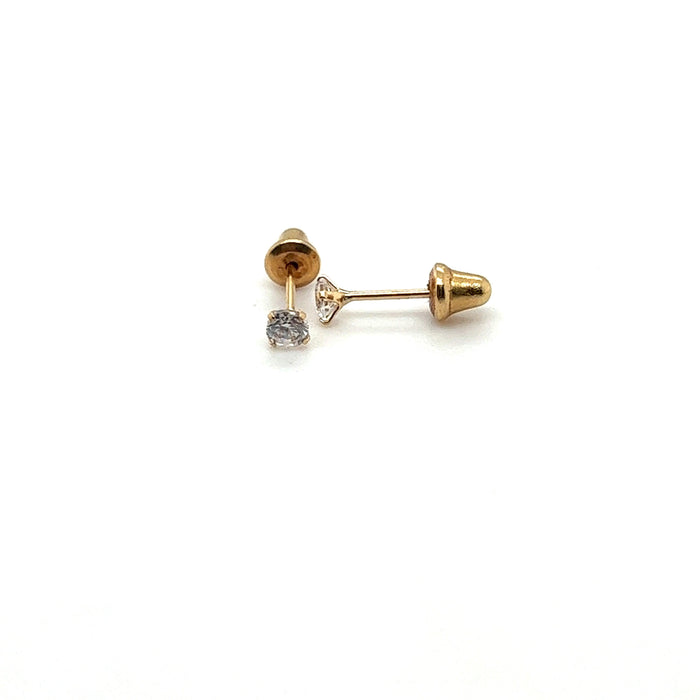 Brincos em Ouro 18k com Pedras de Zircônia / 18k Gold Earrings with Zirconia Stones - Ricca Jewelry