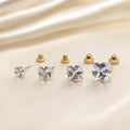 Earrings with Cubic Zirconia Square in 18K Gold