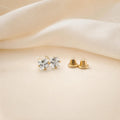 Earrings with Cubic Zirconia Square in 18K Gold