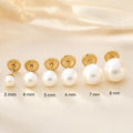 Earrings with Pearls Natural & Screw-Back in 18K Gold