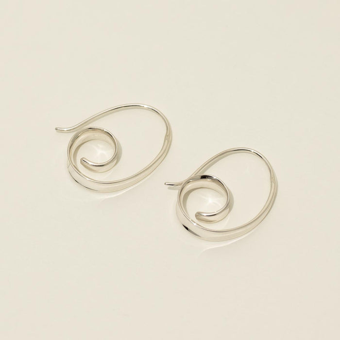 E.L. Designs Curly Q Drop Earrings in Sterling Silver