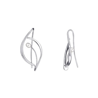 E.L. Designs Jonquil Cultured Freshwater Pearl Earrings in Sterling Silver (6x4mm pearls)