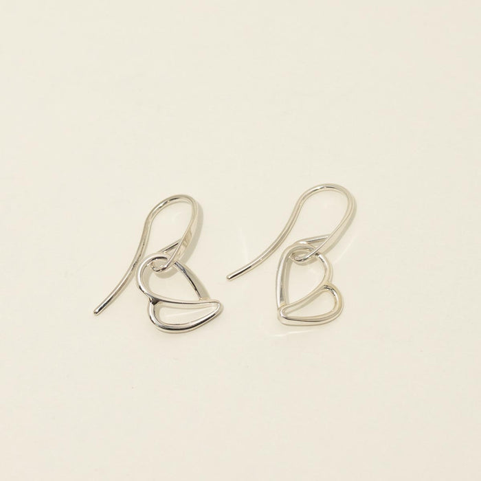 E.L. Designs Love You Drop Earrings in Sterling Silver