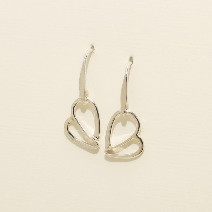 E.L. Designs Love You Drop Earrings in Sterling Silver