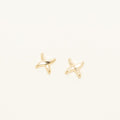 Fancy X Stud Earrings in 14kt Yellow Gold
