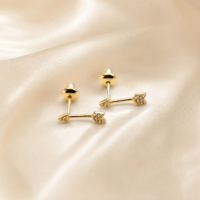 Flecha with Cubic Zirconia Earrings in 18K Gold