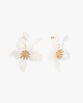 Fleur Statement Flower Earrings (White)