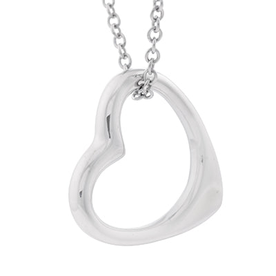 Floating Heart Necklace in Sterling Silver