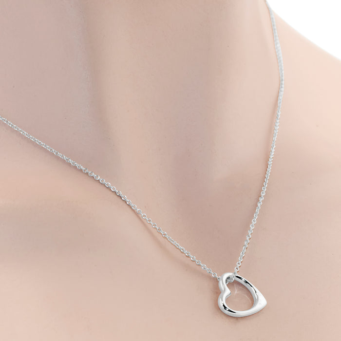 Floating Heart Necklace in Sterling Silver