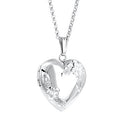 Floral Heart Locket in Sterling Silver