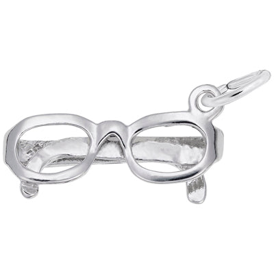 Folded Glasses Charm in Sterling Silver