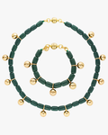 Forest Green Resin Necklace & Bracelet Set