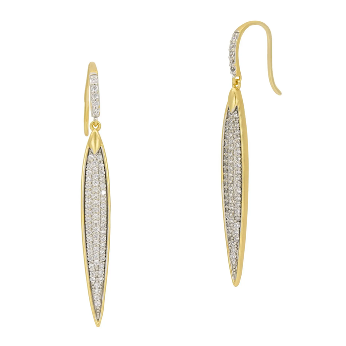 Freida Rothman Petals and Pave Large Hook Earring
