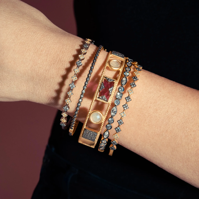 Freida Rothman Signature Pave Hinge Bangle