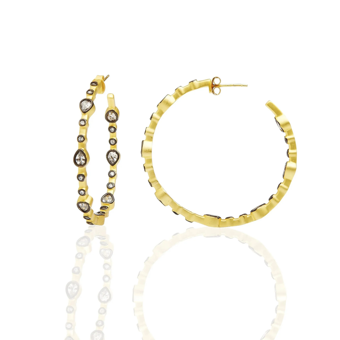 Freida Rothman Signature Teardrop Hoop Earring