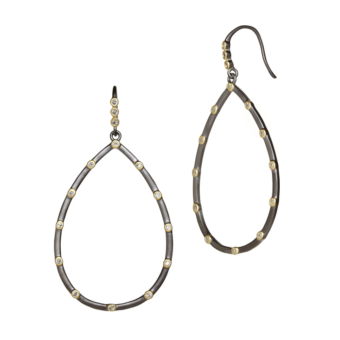 Freida Rothman Signature The Best Everyday Bezel Tear Drop Earring