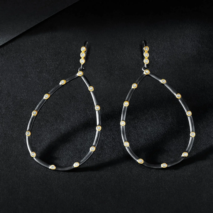Freida Rothman Signature The Best Everyday Bezel Tear Drop Earring