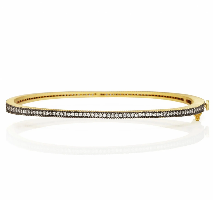 Freida Rothman Signature Thin Pave Hinge Bangle
