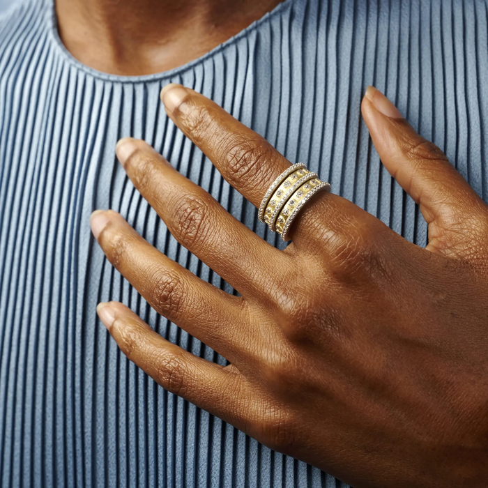 Freida Rothman Signature Two Tone 5 Stack Ring