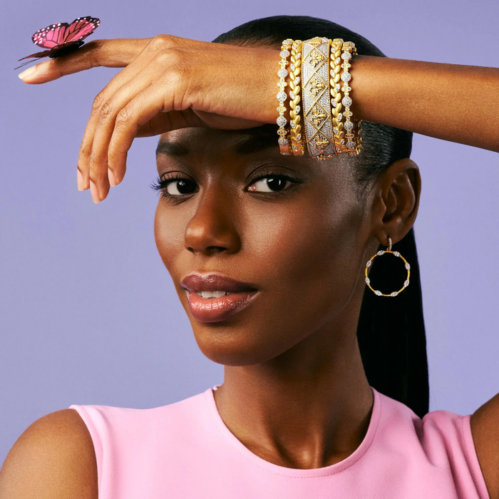 Freida Rothman Sparkling Open Hoop Earrings