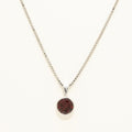 Garnet Bezel Necklace in Sterling Silver