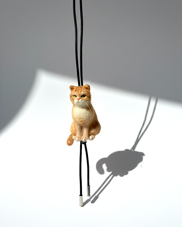 Ginger Cat Wool Charm - Woobbi