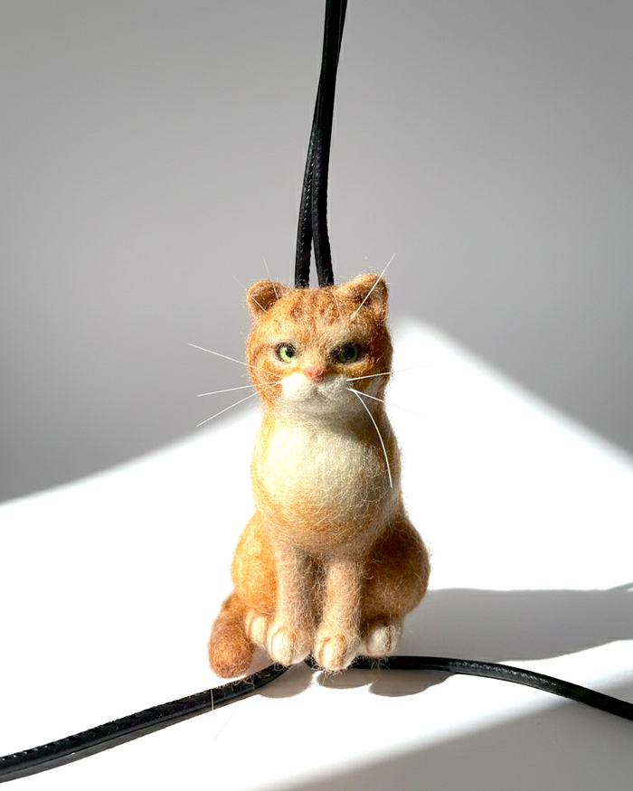 Ginger Cat Wool Charm - Woobbi