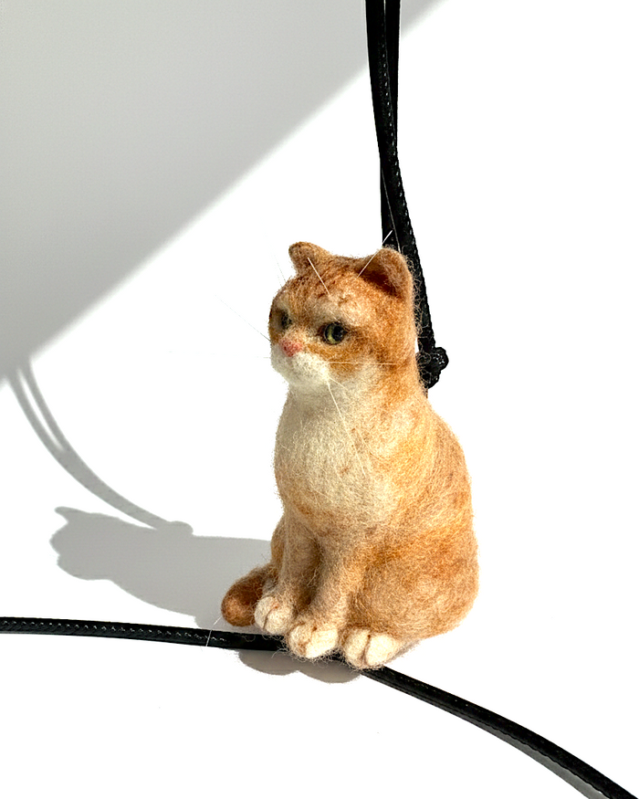 Ginger Cat Wool Charm - Woobbi