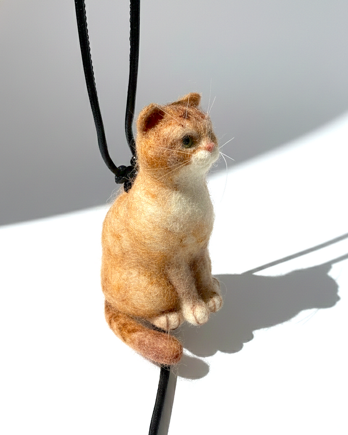 Ginger Cat Wool Charm - Woobbi