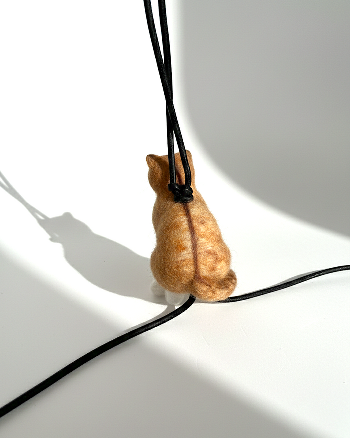Ginger Cat Wool Charm - Woobbi