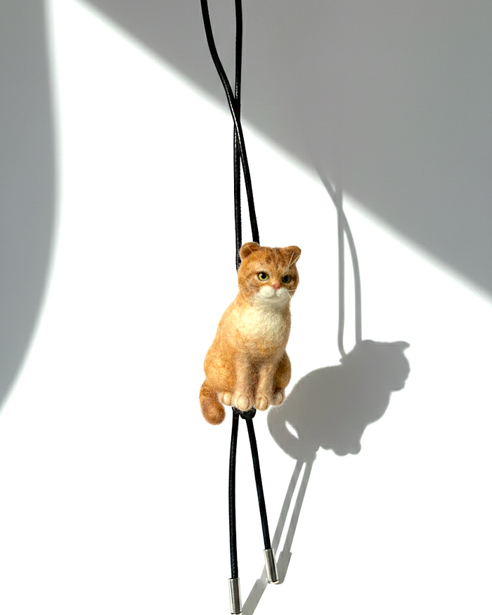 Ginger Cat Wool Charm - Woobbi