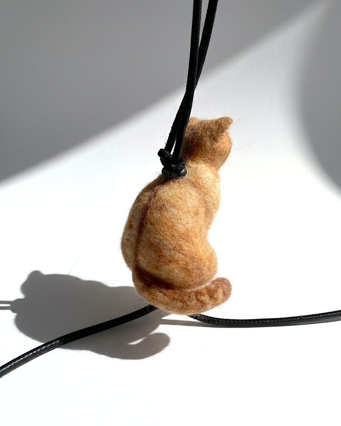 Ginger Cat Wool Charm - Woobbi