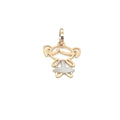 Pingente em Ouro 18k Menina com Roupa Rodinada / 18k Gold Pendant Girl with Rounded Clothes - Ricca Jewelry