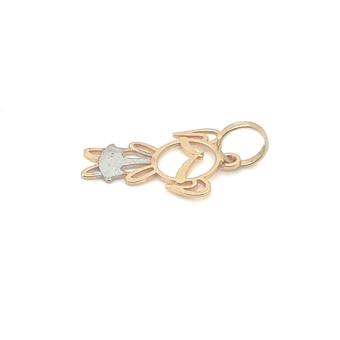 Pingente em Ouro 18k Menina com Roupa Rodinada / 18k Gold Pendant Girl with Rounded Clothes - Ricca Jewelry