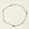 Heart Ankle Bracelet in Sterling Silver (9-10 inches)