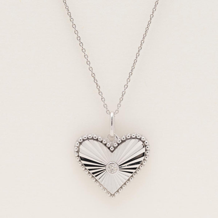 Heart Fashion Necklace in Sterling Silver with Diamond (.04ct)