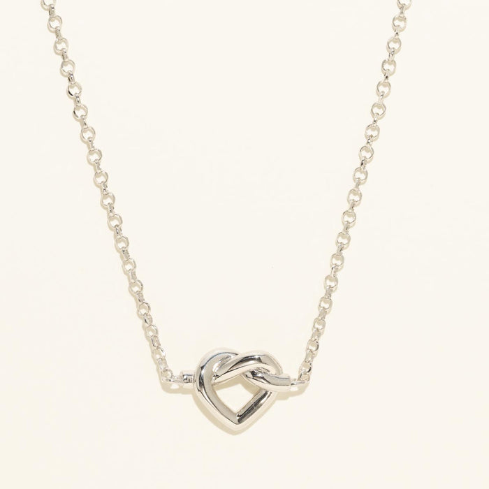 Heart Knot Necklace in Sterling Silver