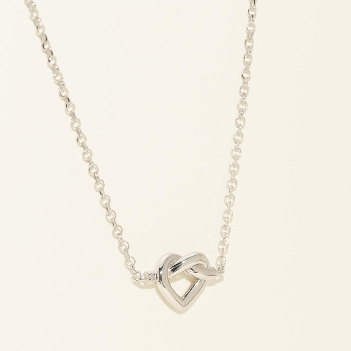 Heart Knot Necklace in Sterling Silver