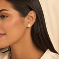 Heart Pavé Earrings in 18K Gold
