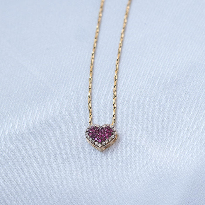 Pingente em Ouro 18k Modelo Coração Chuveirinho com Zircônia / 18k Gold Pendant Heart Model Shower with Zirconia - Ricca Jewelry