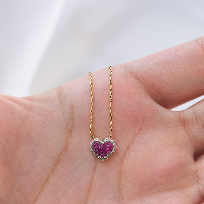Pingente em Ouro 18k Modelo Coração Chuveirinho com Zircônia / 18k Gold Pendant Heart Model Shower with Zirconia - Ricca Jewelry