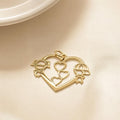 Heart Pendant with Boy & Girl in 18K Gold