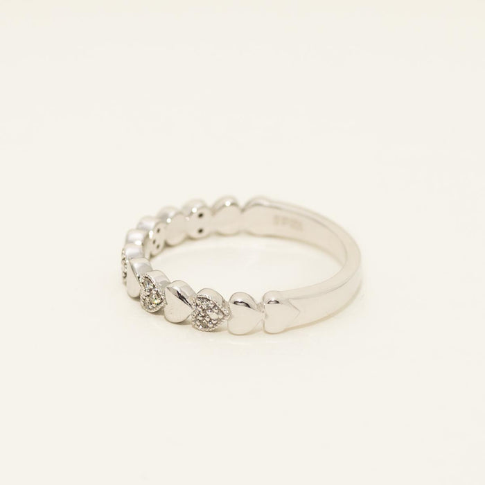 Heart Ring in Sterling Silver with Diamonds (1/20ct tw)