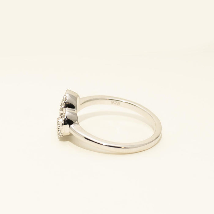 Heart Ring in Sterling Silver with Diamonds (1/20ct tw)