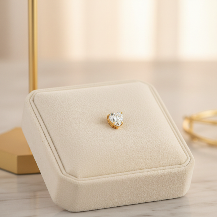 Heart Solitaire Pendant with Cubic Zirconia in 18K Gold