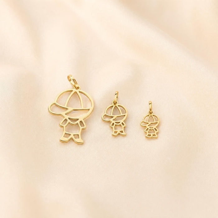 Hollow Boy Pendant in 18K Gold