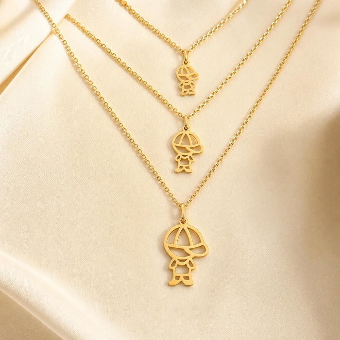 Hollow Boy Pendant in 18K Gold