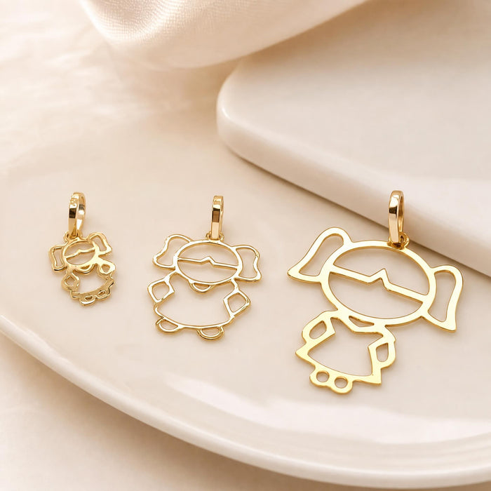 Hollow Girl Pendant in 18K Gold