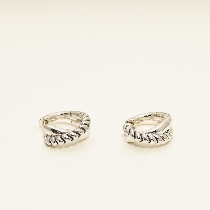 Hoop Earrings in Sterling Silver and 10kt Yellow Gold